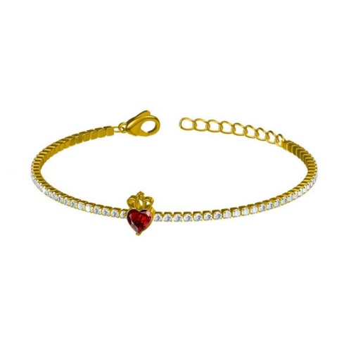 Stainless Steel Single-Row Bracelet Set with Zirconia Stones-LY112 - Image 4