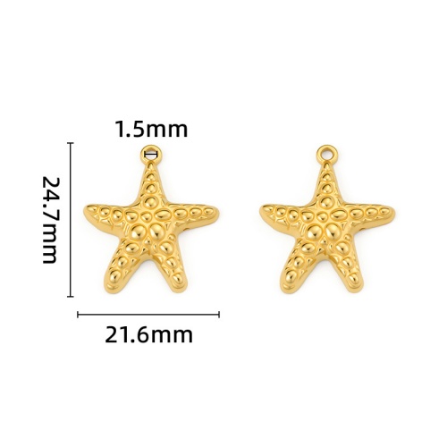 316L Stainless Steel Starfish Pendant DIY Accessory-GJ82 - 图片 3