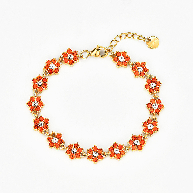 SStainless Steel 3D Snowflake Bracelet with Full Diamond Setting-JY07 - Image 4