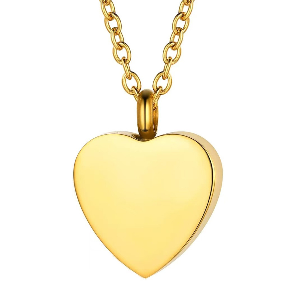 316L Stainless Steel Polished Heart Necklace-GJ01 - 图片 4