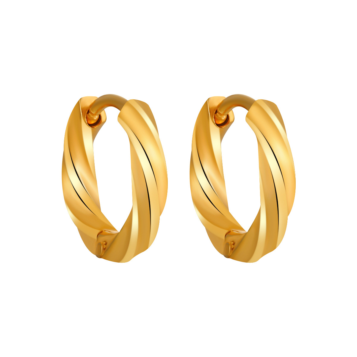 Stainless Steel Möbius Twisted Cable Earring Clips-RH18