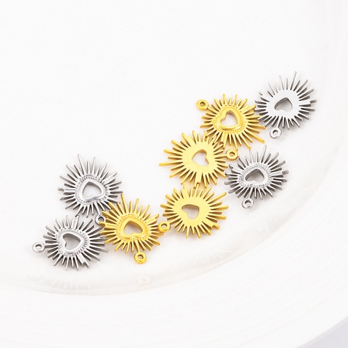 316L Stainless Steel Heart-Shaped Pendant with Burred Edges-GJ70 - 图片 2