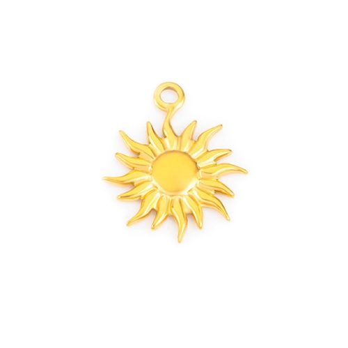 316L Stainless Steel Sunflower Pendant DIY Accessory-GJ84