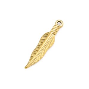 Waterproof Stainless Steel Leaf Pendant DIY Accessory-GJ81