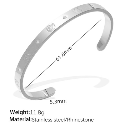 Wholesale 18K Gold-Plated Stainless Steel Open-Ended Bracelet – Ocean Series-OJ78 - Image 4