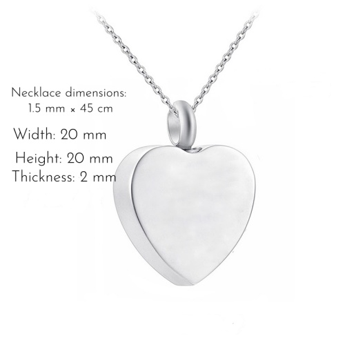 316L Stainless Steel Polished Heart Necklace-GJ01 - 图片 2