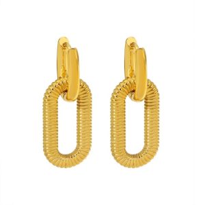 Wholesale 18K Gold-Plated Stainless Steel Hoop Earrings-HS22
