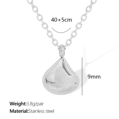 Wholesale PVD-Plated Women's Stainless Steel Teardrop Necklace—Simple and Versatile-OJ37 - Image 2