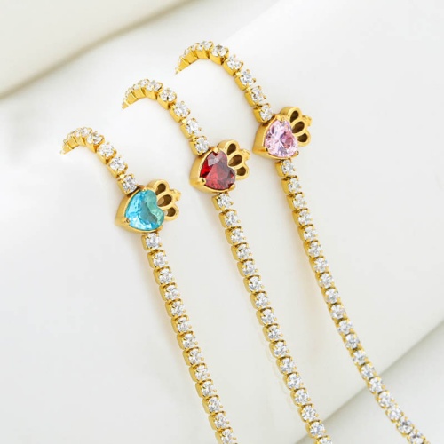 Stainless Steel Single-Row Bracelet Set with Zirconia Stones-LY112 - Image 3