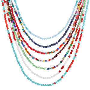 Stainless Steel Dopamine-Coloured Beaded Necklace-RH36