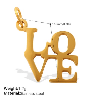 Wholesale 316L Stainless Steel “LOVE” Pendants-OJ73 - Image 3