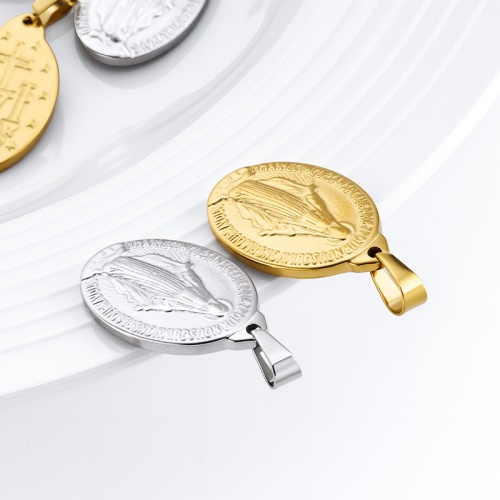 18K Gold-Plated Stainless Steel Virgin Mary Pendant-GJ71 - 图片 2