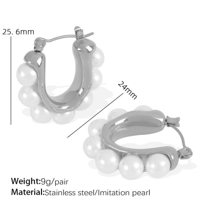 Wholesale 316L Stainless Steel Small Pearl Earrings: Fashionable, Fresh, and Sweet-OJ24 - Image 2