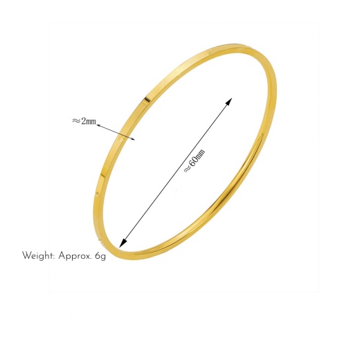 Wholesale 316L Stainless Steel Plain Round Bracelet for Women-HS77 - 图片 3