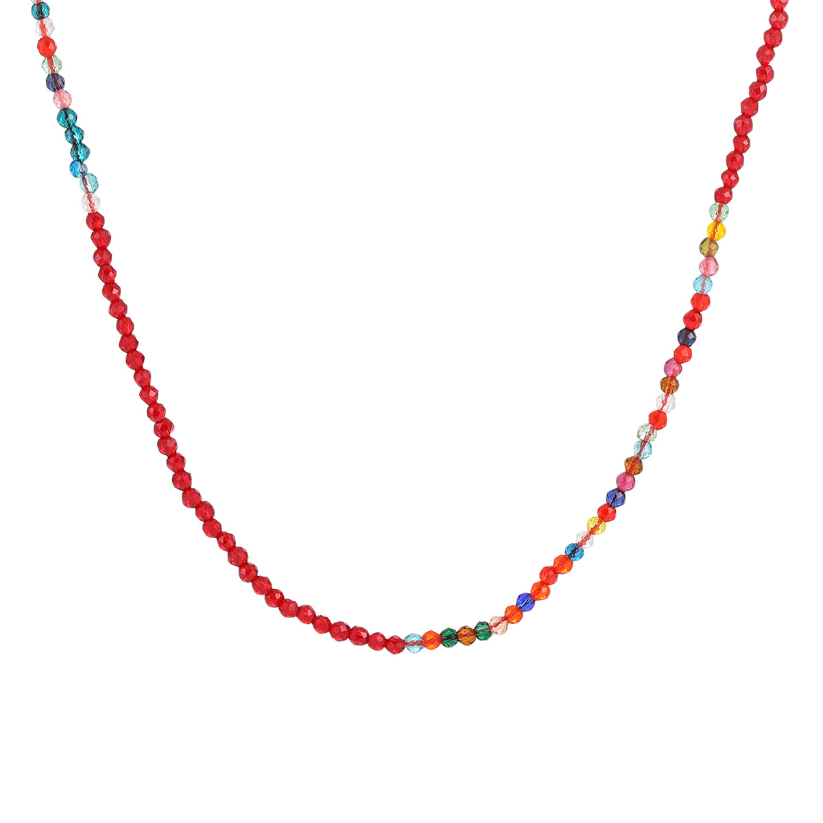 Stainless Steel Dopamine-Coloured Beaded Necklace-RH36 - Image 3