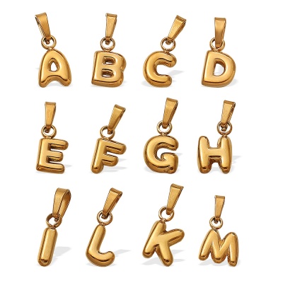 18K Gold-Plated Stainless Steel Pendant with 26 Letters-OJ60
