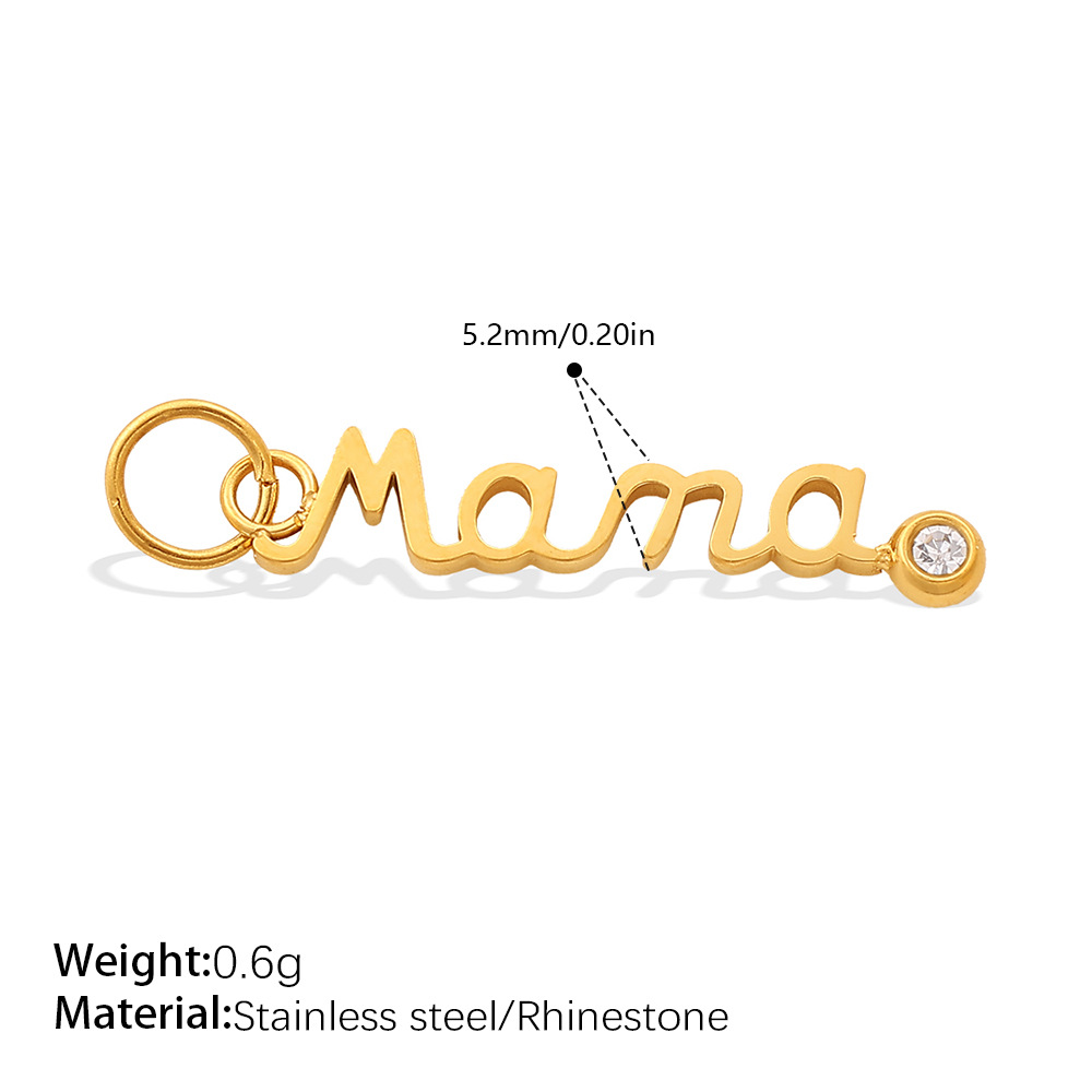 Wholesale 316L Stainless Steel “Mom” Letter Pendant-OJ71 - Image 2