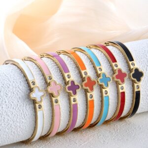 Stainless Steel Four-Leaf Clover Bracelet-CS76