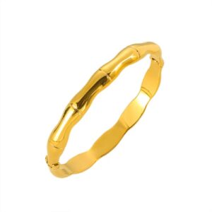 Stainless Steel Polished Bamboo-Patterned Bracelet-HS52