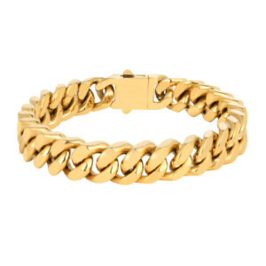 Stainless Steel Six-Sided Faceted Cuban Bracelet-LY121