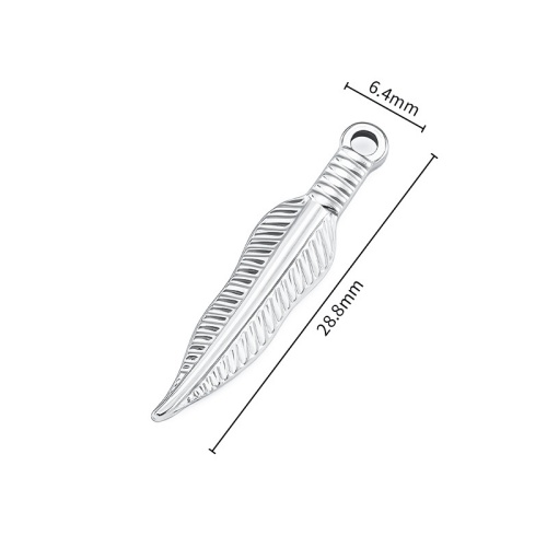 Waterproof Stainless Steel Leaf Pendant DIY Accessory-GJ81 - Image 2