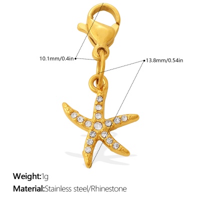 316L 18K Gold-Plated Stainless Steel Marine Life Pendant Set (15 Pieces)-OJ64 - Image 4