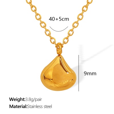 Wholesale PVD-Plated Women's Stainless Steel Teardrop Necklace—Simple and Versatile-OJ37 - Image 3