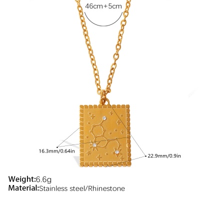 Wholesale 18K stainless steel star and moon pendant necklaces that won't fade-OJ06 - Image 3