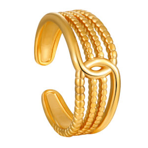 Stainless Steel Wound Open Ring-RH404