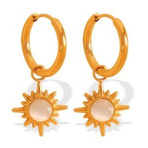 Wholesale 18K Stainless Steel Hoop Earrings with Zirconia—The Same Style as the Viral Trend-OJ21