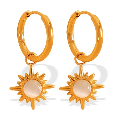 Wholesale 18K Stainless Steel Hoop Earrings with Zirconia—The Same Style as the Viral Trend-OJ21
