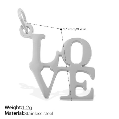 Wholesale 316L Stainless Steel “LOVE” Pendants-OJ73 - Image 2