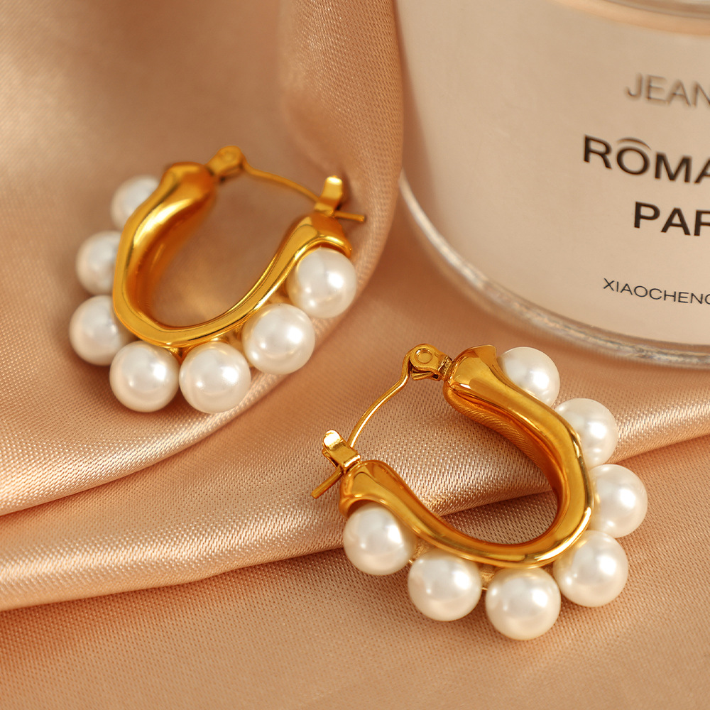 Wholesale 316L Stainless Steel Small Pearl Earrings: Fashionable, Fresh, and Sweet-OJ24 - Image 4