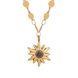Stainless Steel Bohemian Sunflower Necklace-RH30