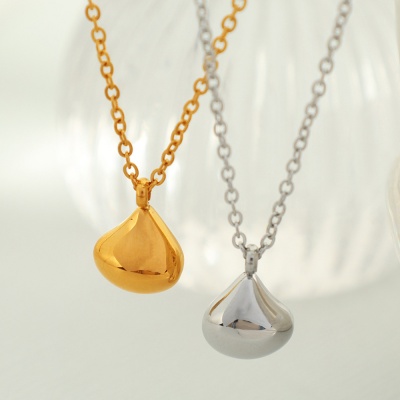 Wholesale PVD-Plated Women's Stainless Steel Teardrop Necklace—Simple and Versatile-OJ37 - Image 4