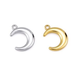 316L Stainless Steel Crescent Moon Pendant DIY Accessory-GJ73
