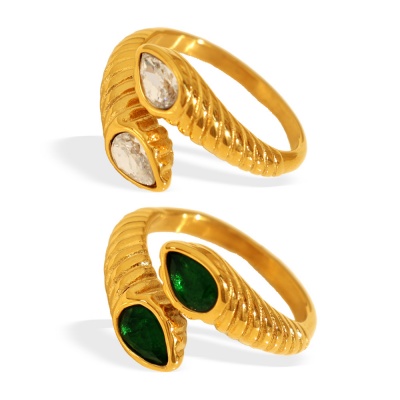 Wholesale 316L Waterproof Stainless Steel Serpentine Rings – Affordable Luxury-OJ42