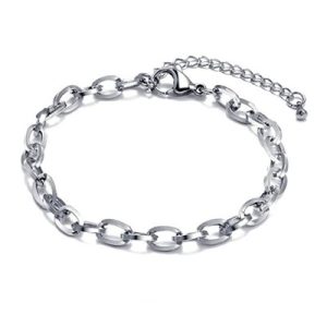 Wholesale 316L Stainless Steel Square Coil O-Ring Bracelets (Fade-Resistant)-LY019