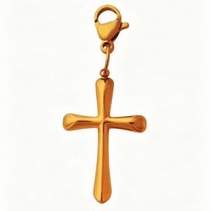 18K Gold-Plated Stainless Steel Cross Pendant-OJ69