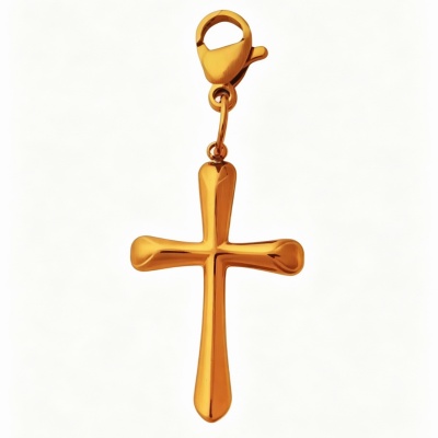 18K Gold-Plated Stainless Steel Cross Pendant-OJ69