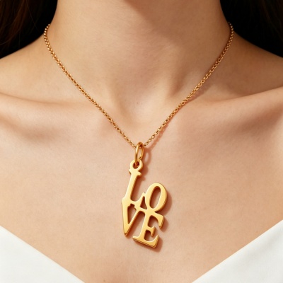 Wholesale 316L Stainless Steel “LOVE” Pendants-OJ73 - Image 5