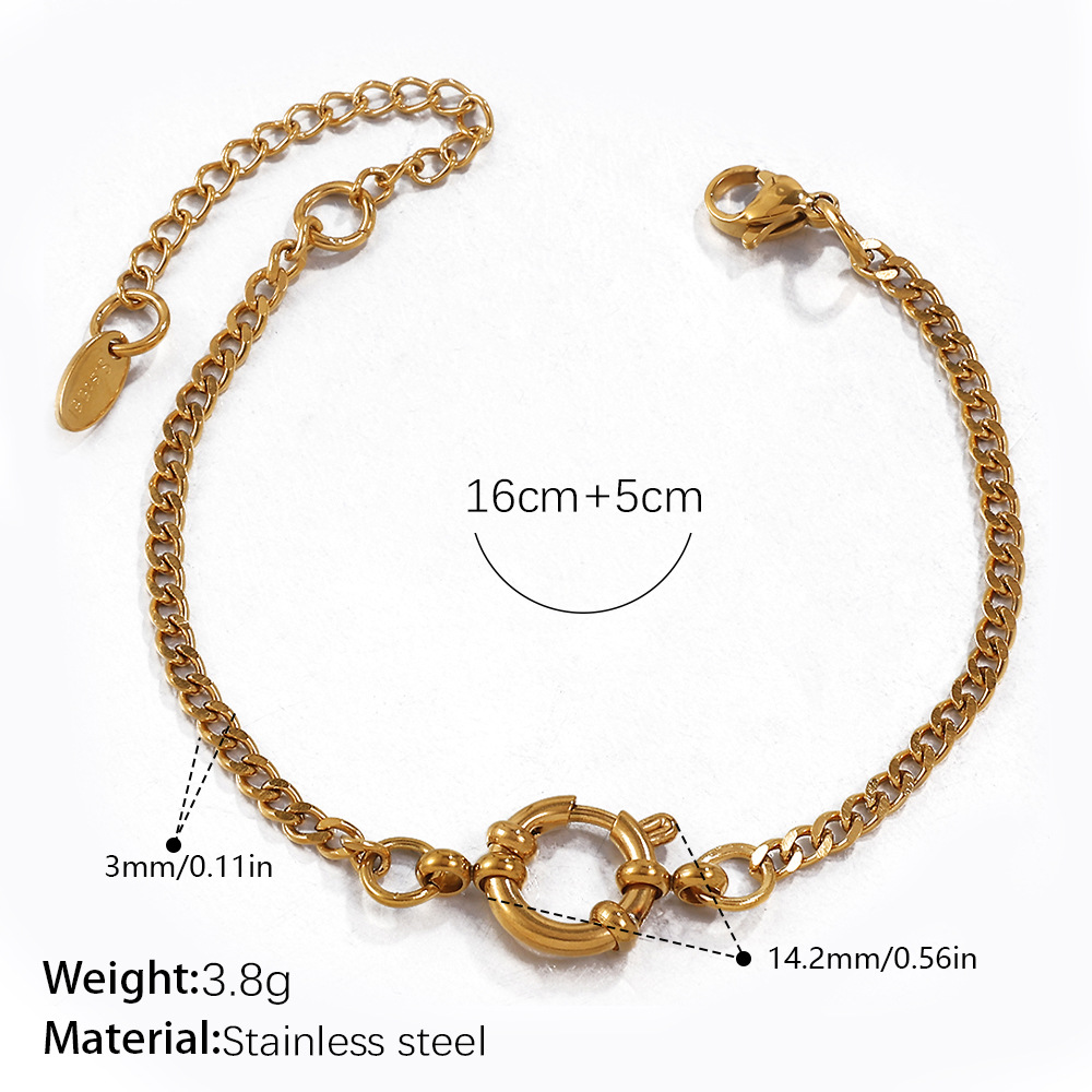 316L Waterproof Stainless Steel Cuban Link Bracelet-OJ66 - Image 2