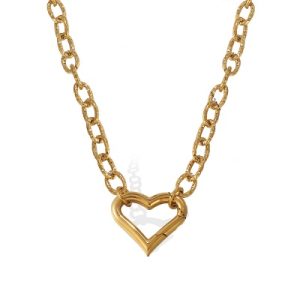 Wholesale 316L Stainless Steel Heart-Shaped Cuban Chain-OJ31