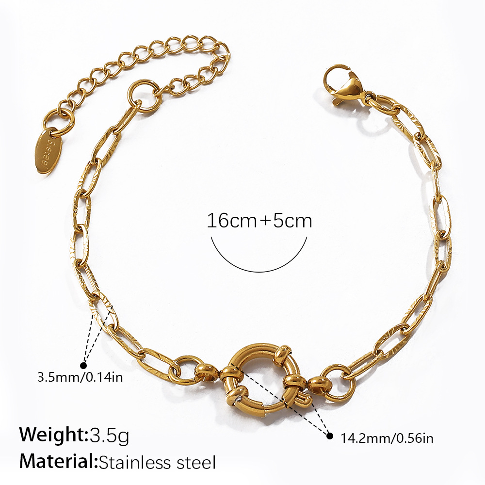 316L Waterproof Stainless Steel Paperclip Clasp Bracelet-OJ64 - Image 2