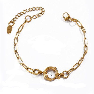 316L Waterproof Stainless Steel Paperclip Clasp Bracelet-OJ64