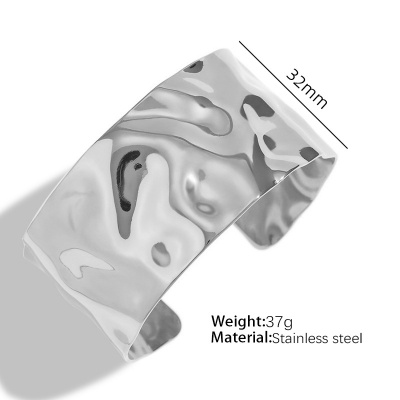 Wholesale Women's 316L Stainless Steel Open-Ended Bracelets in European and American Styles-OJ76 - Image 4