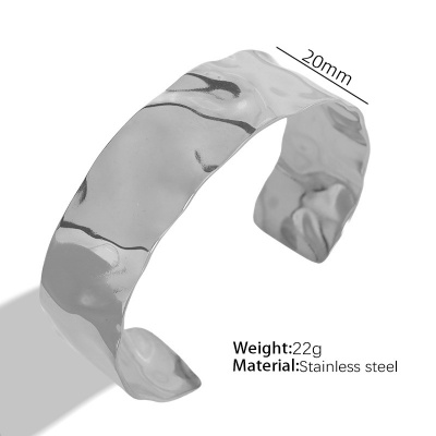 Wholesale Women's 316L Stainless Steel Open-Ended Bracelets in European and American Styles-OJ76 - Image 3