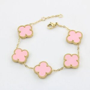 Stainless Steel Four-Leaf Clover Bracelet-JY04