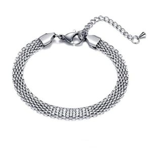 Wholesale: Men's 18K Gold-Plated Stainless Steel Flat Mesh Bracelet (Fade-Resistant)-LY022