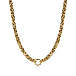 Wholesale 18K Gold-Plated Stainless Steel Twisted Chain with O-Ring Clasp – Waterproof-OJ29